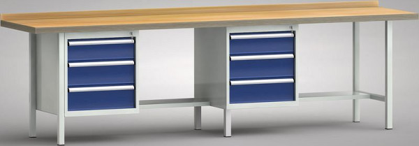 KLW Profi-Werkbank - 3000 x 700 x 840 mm L x T x H, je Arbeitsplatz links 150EA/2x175EA, WS368N-3000M40-E1631