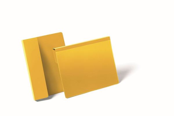 DURABLE Kennzeichnungstasche mit Falz, Gelb, A4 quer, VE: 50 Stück, 172304