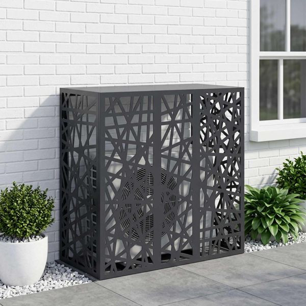 vidaXL Klimaanlagenabdeckung Anthrazit 110 x 50 x 105 cm Stahl, 8014173