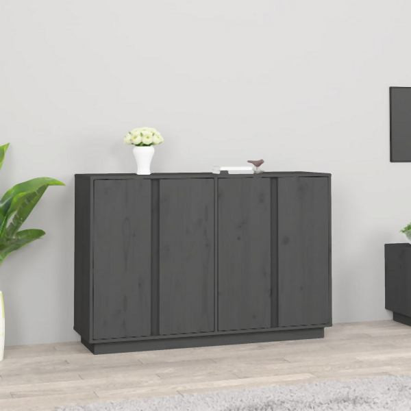 vidaXL Sideboard Grau 120x35x80 cm Massivholz Kiefer, 814496