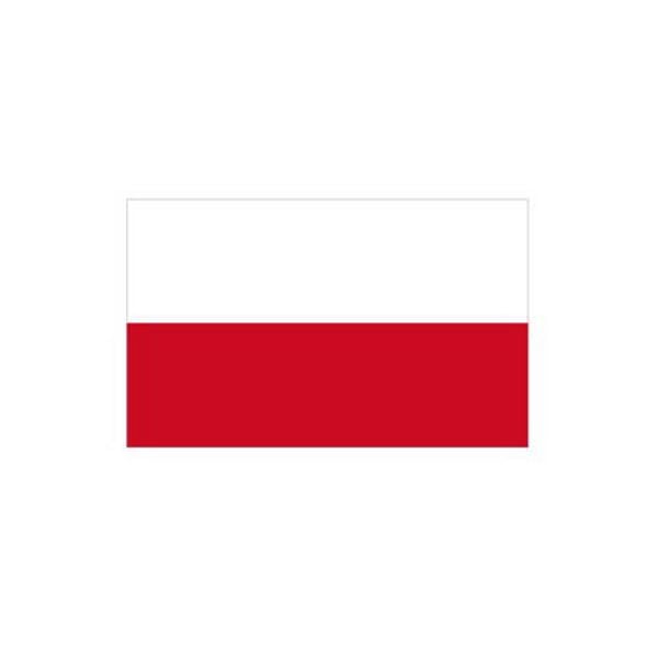 Stein HGS Länderflagge Polen (ohne Wappen), 150 x 250 cm (Querformat), mit Seil und Schlaufe, FlagTop 160 g/m², für Fahnenmasten ab 8 m, ohne Hohlsaum, 27393
