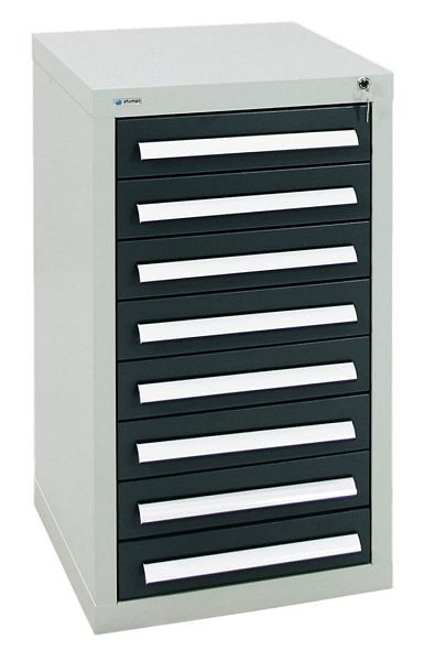 stumpf Schubladenschrank Serie T-100/35-1, RAL 7035/7016, 8 Schubladen (8x100mm), 8151171