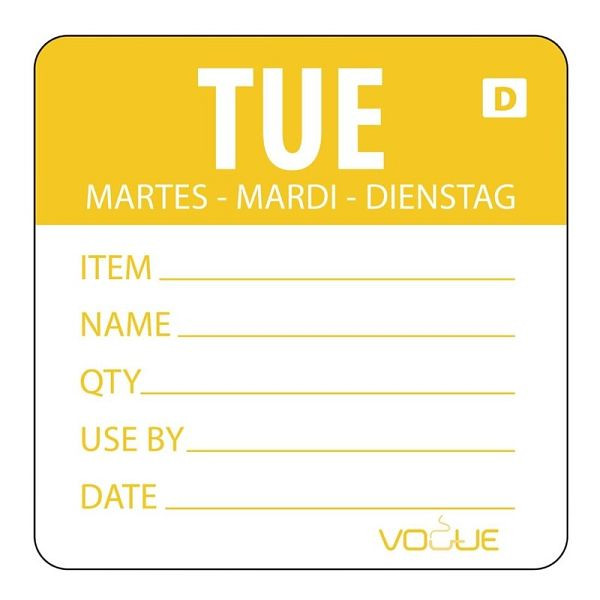 Vogue auflösbare Etiketten Dienstag orange, VE: 500 Stück, GH352