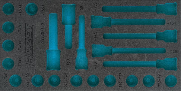 Hazet 2-Komponenten Weichschaum-Einlage, für 163-492/22 Abmessungen / Länge: 342 mm x 172 mm Ordnungssystem Größe: 1/3 (342 x 172 mm), 163-492L