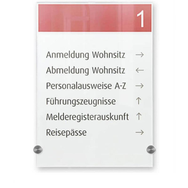 STEIN HGS Türschild DIN A6 - Crystal Sign, Breite 210 mm, Höhe 297 mm, 77955.0005