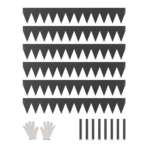 VEVOR Rasenkante, 6er-Pack, 1016x152x1,5 mm, Metall, biegbare Beeteinfassung, leicht zu installieren, Schwarz, DXGJSPZ6PCS43GBE4V0