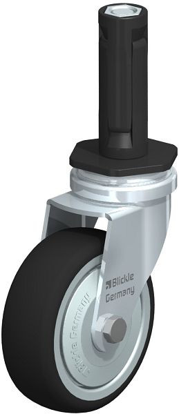 Blickle LRA-PATH 75K-FK-ER02 Apparate-Lenkrolle mit Expander, Thermoplastisches Polyurethan, Grau, 848664