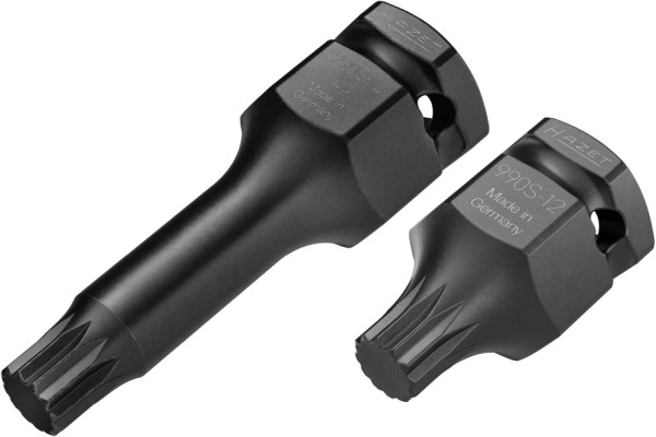 Hazet Schlag-, Maschinenschrauber Schraubendreher-Steckschlüsseleinsatz Satz, 3/4 Zoll Vierkant, 1/2 Zoll Vierkant, 24 mm, 2-teilig, SW M12, 990S-12/2