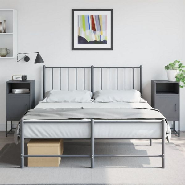 vidaXL Nachttische 2 Stk. Anthrazit 36x39x78 cm Stahl, 846571