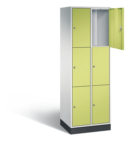 C+P Schließfachschrank Intro, H1950xB620xT490mm, Farbe: Lichtgrau / Viridingrün, 8370-201 S10087
