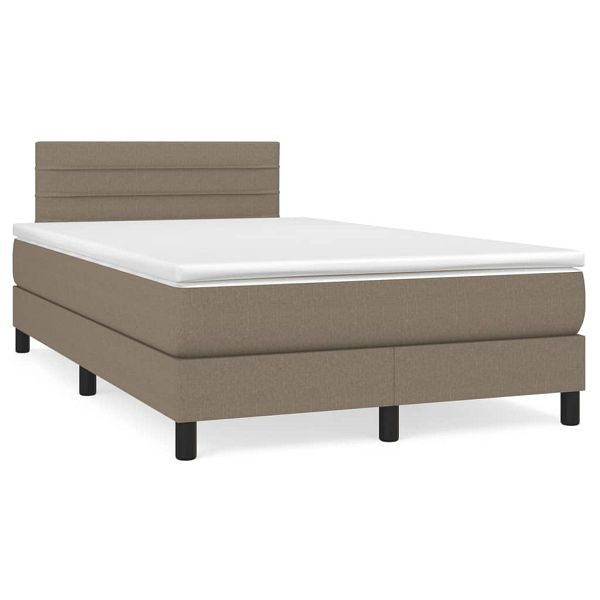 vidaXL Boxspringbett mit Matratze Taupe 120x190 cm Stoff, 3269734