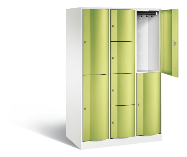 C+P XL-Kombi-Schließfachschrank Resisto, H1950xB1148xT640mm, Farbe: Verkehrsweiß / Viridingrün, 8070-3732 S10032