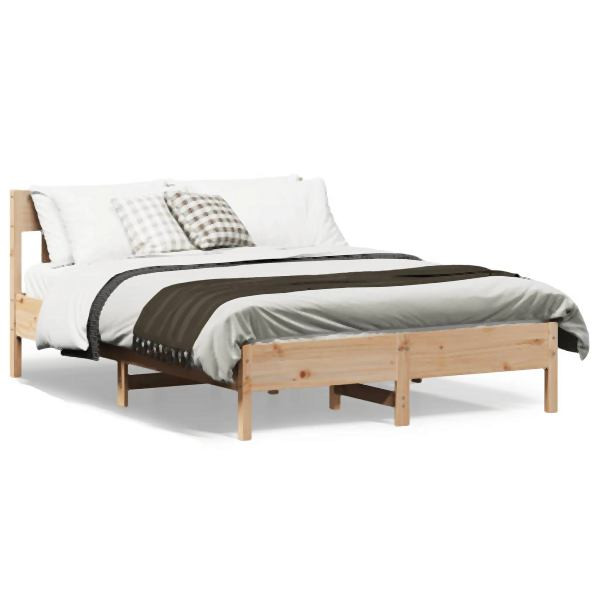 vidaXL Massivholzbett mit Kopfteil 140x190 cm Kiefer, 842662