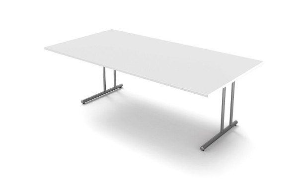 Kerkmann Schreibtisch extragroß, mit C-Fuß-Gestell, Start up, B 2000 mm x T 1000 mm x H 750 mm, Farbe: Weiß, 11434210