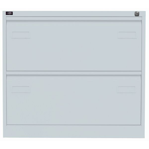 Bisley LIGHT Hängeregistraturschrank LIGHT, doppelbahnig, 2 HR-Schubladen, 145 lichtgrau antibakteriell, CDF2145