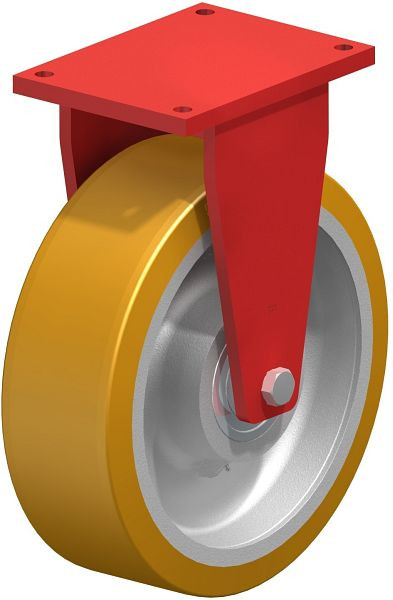 Blickle BS-GTH 604K Stahlgeschweißte Schwerlast-Bockrolle, Blickle Extrathane®, Hellbraun, 754237