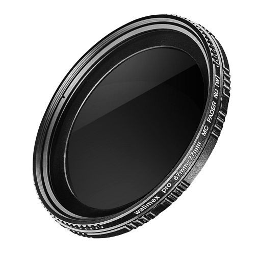 Walimex pro ND-Fader ND2-ND400 MC 67mm, Graufilter aus mehrfach vergütetem Glas, Verlängerung der Belichtungszeit von Faktor 2 bis 400, 1019979