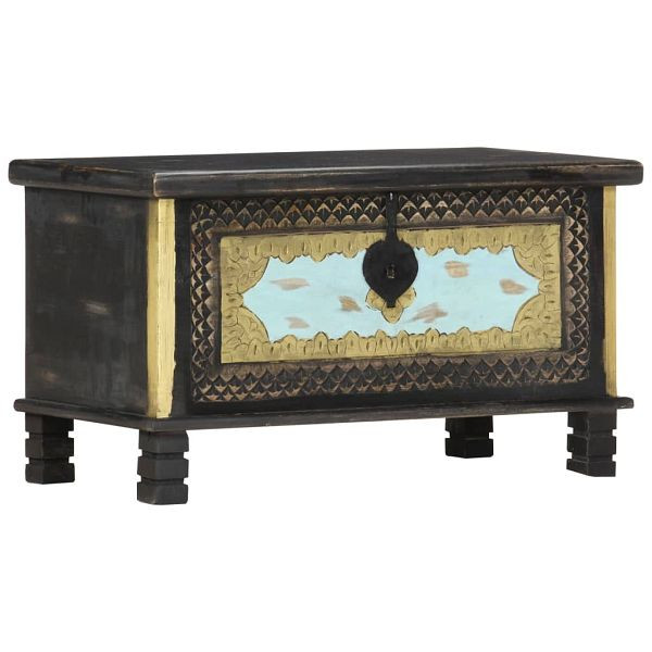 vidaXL Aufbewahrungstruhe Schwarz 80x40x45 cm Mango Massivholz, 286396