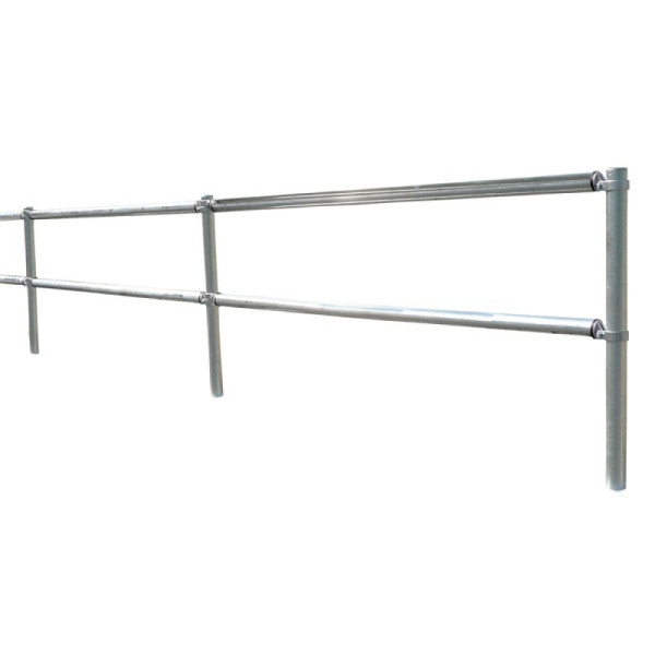 Stein HGS Verkehrsschutzgitter-System Ø 60 mm, Standpfosten, zum Aufdübel mit Bodenplatte, (100x150mm)/Länge 1000 mm, inkl. Abdeckkappe, ohne Farbe, 419.601