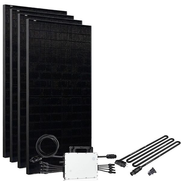 Offgridtec Solar-Direct 1640W HM-1500 Solaranlage Full Black Schuko-Anschluss - 15m Anschlusskabel – Ohne Halterung, 4-01-014535-033