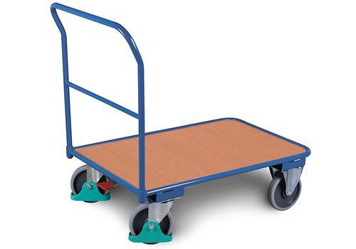 DENIOS Schiebebügelwagen DENIOS classic-line aus Stahl, TPE, 1000 x 695 mm, 400 kg, 258216