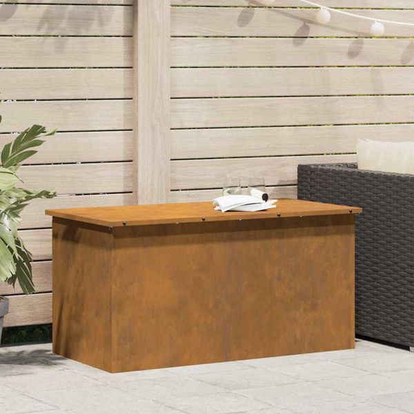 vidaXL Außenlagerbox Braun 100 x 50.5 x 50 cm Wetterfeststahl, 874566