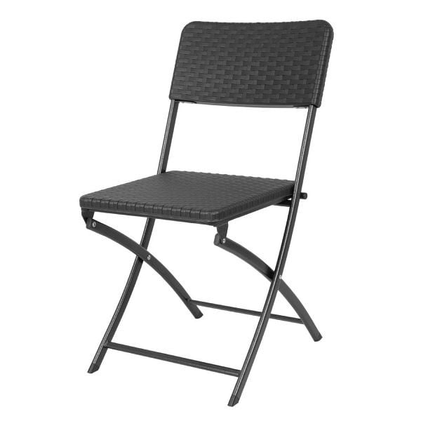 Bolero Rattan Klappstuhl Schwarz (2 Stück), einfacher Transport, HS559