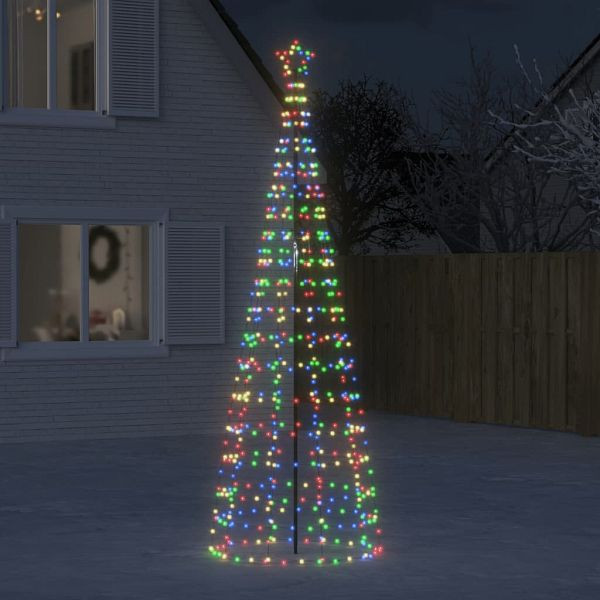 vidaXL LED-Weihnachtsbaum mit Erdspießen 570 LEDs Mehrfarbig 300 cm, 358106