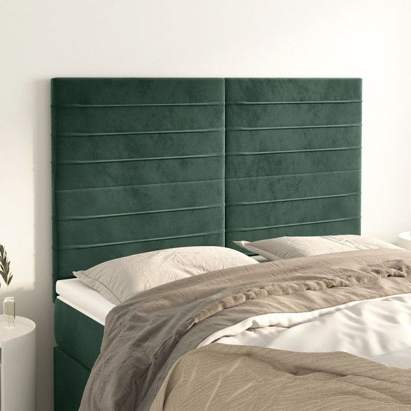 vidaXL Kopfteile 4 Stück Dunkelgrün 72x5x78/88 cm Samt, 3116523