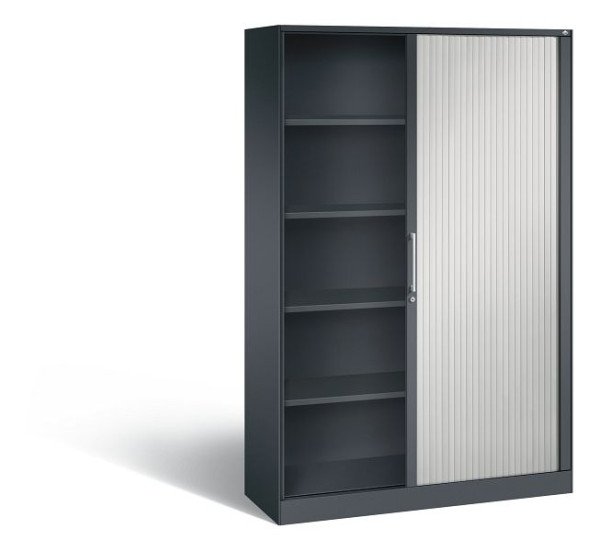 C+P Rollladenschrank Asisto, H1980xB1200xT435mm, Farbe: Schwarzgrau / Lichtgrau, Bügelgriff, 5 OH, 143001-000 S10007