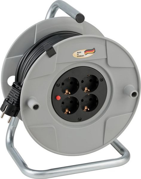 Brennenstuhl BAT Kabeltrommel AK 260 (40m Kabel, aus bruchfestem Kunststoff, 4 Steckdosen, für den Innenbereich), 1099140001