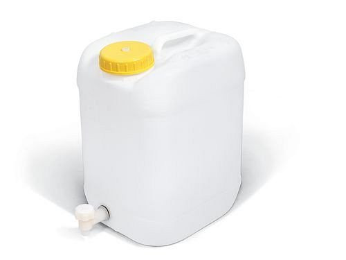 DENIOS Kunststoff - Kanister aus Polyethylen (PE), 20 Liter, inklusive Zapfhahn, 207399