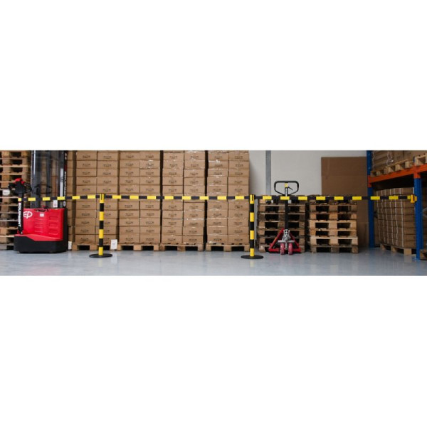 Stein HGS Personenleitsystem -P-Line Direct-, gelb mit schwarzer Folierung, schwarz/gelb geblockt, mit Gurtendstück (Standard), Gurtlänge: 4 m, 40006-3702