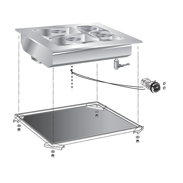 Gastro-Inox drop-in Bain Marie 60cm, 160.545, 7445908510573