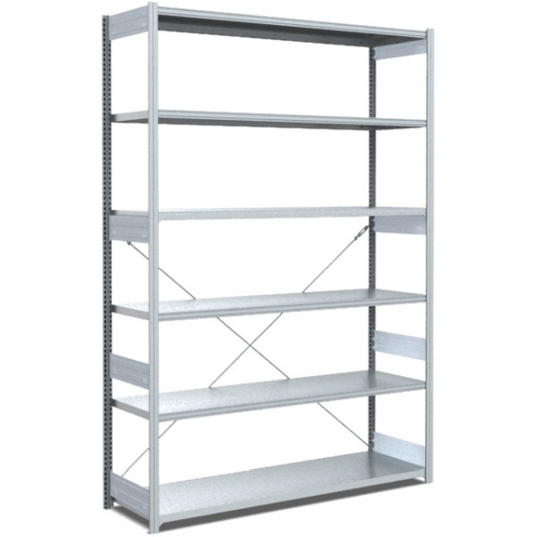 BITO Fachbodenregal Typ: L/M/S Grundfeld 40mm-Boden Set /L 100kg 2499x1296x524 verzinkt, C1230-0019