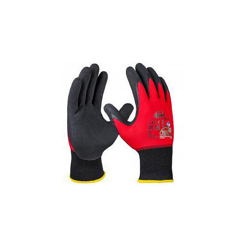 NINJA Ninja Tactus, NFT Nitrilschaum-Feinstrickhandschuh, rot / schwarz, 18 Gauge, Größe: 11, VE: 12 Paar, 803-11
