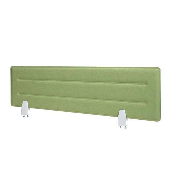Mendler Tischtrennwand HWC-G76, Büro-Sichtschutz Schreibtisch Pinnwand, Schallschutz Stoff/Textil mit Prägung, 100x30cm grün, 71946+71947