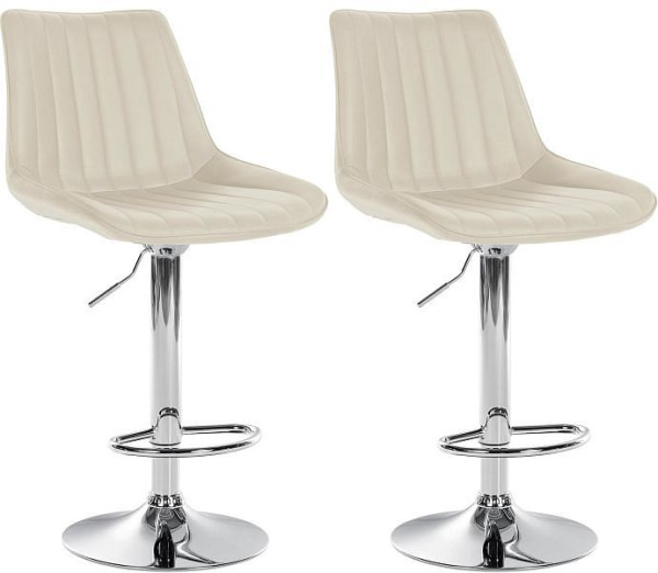 CLP Barhocker Toni Kunstleder chrom, creme, VE: 2 Stück, 324191