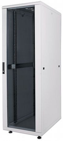 INTELLINET 19" Netzwerkschrank, 16 HE, 878 (H) x 600 (B) x 600 (T) mm, Schutzklasse IP20, Flatpack, grau, 712927