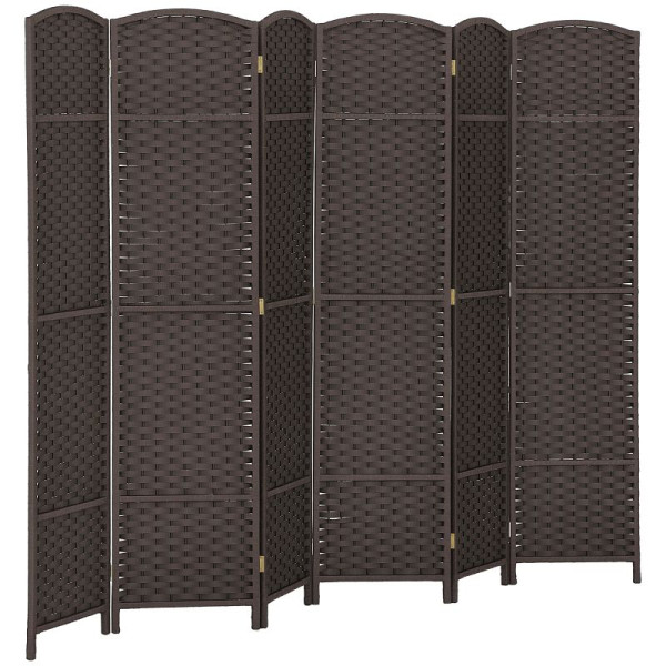 HOMCOM 6-teiliger Raumtrenner, Faltbarer Sichtschutz, Sichtschutzwand für Wohnzimmer, 830-814V01BN