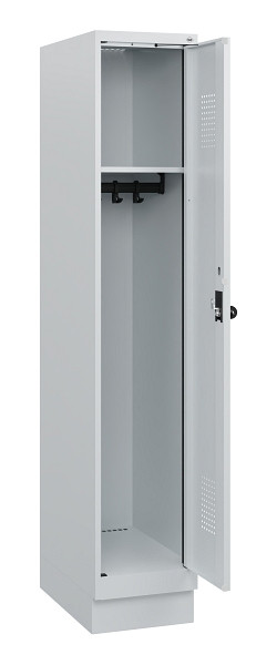C+P Spind Evolo PLUS, Sockel, 1 Abteil, 1630x300x500mm, 7035/7035, Drehriegel, 0490205-10 S10013