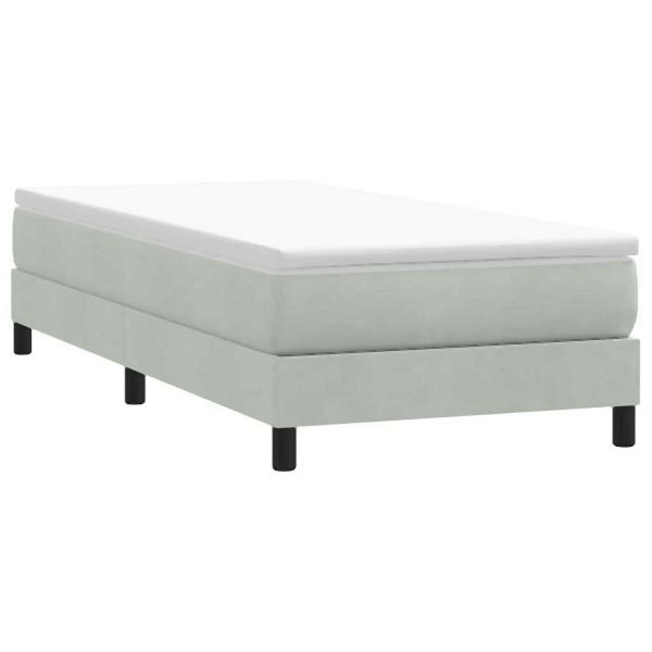 vidaXL Boxspringbett ohne Matratze Hellgrau 90x210 cm Samt, 3315807