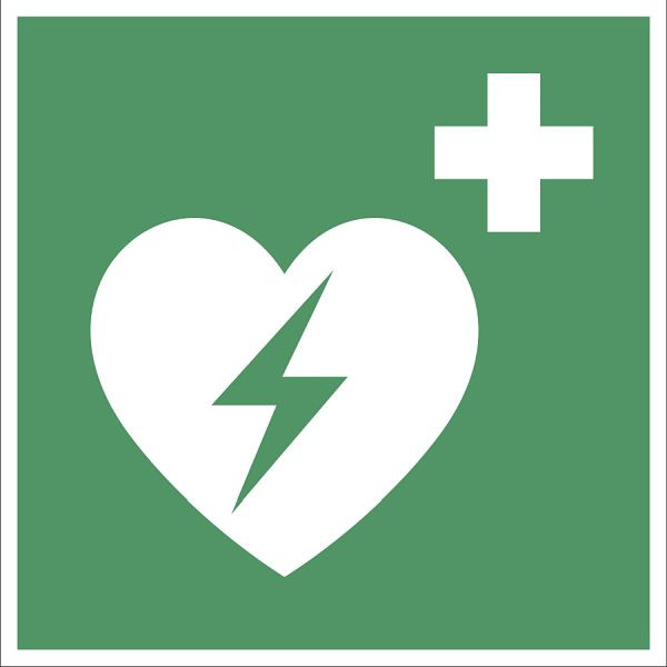 Moedel Automatisierter externer Defibrillator ISO 7010, Folie, 100x100 mm, 104426