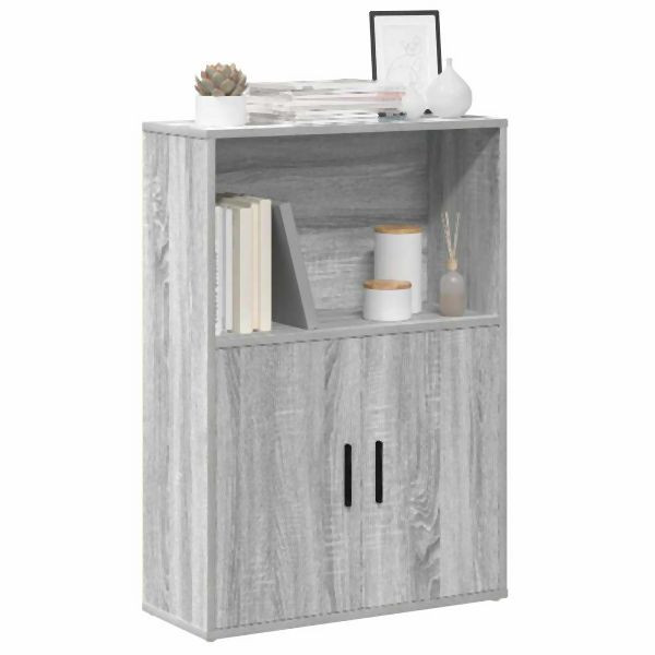 vidaXL Bücherregal Grau Sonoma 60x24x85 cm Holzwerkstoff, 860414