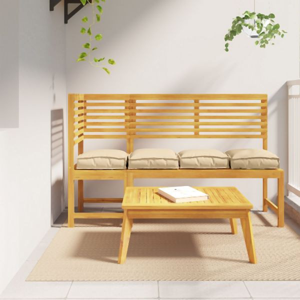 vidaXL Pallet Kissen für Sitze 4 Stück Beige 40x40x8 cm Oxford-Stoff, 42001591