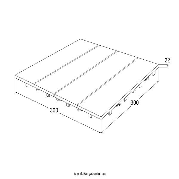 HOME DELUXE WPC Holzfliesen BAVARO Farbe Teak 3 m², 31912