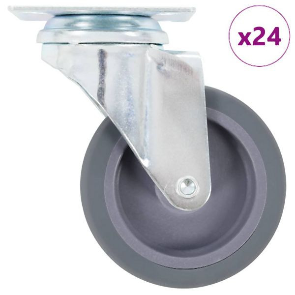 vidaXL 24 Stk. Lenkrollen 75 mm, für kleine Ausrüstungen, 277834