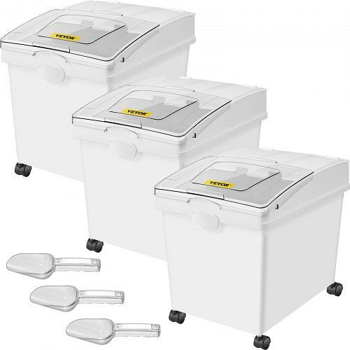 VEVOR Mehl und Reis Behälter Kapazität 25 kg, Aufbewahrungsbox Küche 35,5 x 50 x 45 cm, VE: 3 Stück, MX40QKSGM00000001V0