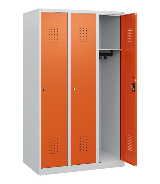 C+P Spind Evolo PLUS, 3 Abteile, 1530x900x500mm, 7035/2004, Zylinderschloss, 0490005-30 S10022