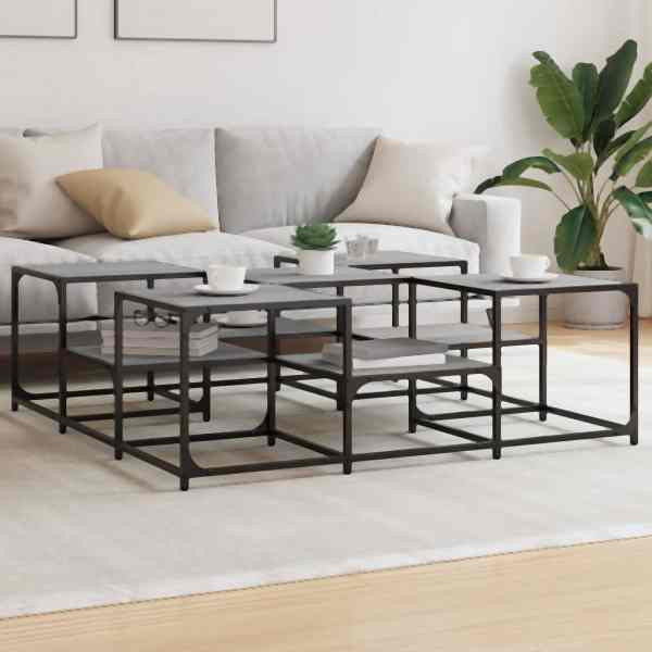 vidaXL Couchtisch Grau Sonoma 121x121x40 cm Holzwerkstoff, 839071